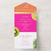 Moderne Hochzeit von Zitrusfrüchten All In One Einladung (Innen Boden)