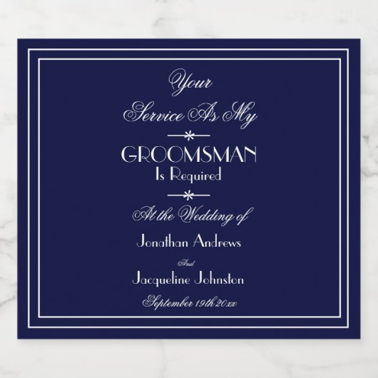 Moderne Hochzeit Werden Sie mein Trauzeuge-Vorschl Alkoholflaschenetikett (Einzelnes Label)