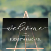 Moderne Hochzeit Willkommen Transparentes Schwarz Acrylschild (Neutral)