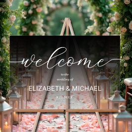 Moderne Hochzeit Willkommen Transparentes Schwarz Acrylschild