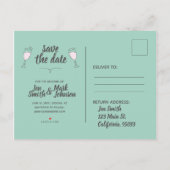 Moderne Hochzeit wir werden heiraten Doodle Ankündigungspostkarte (Rückseite)