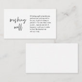 Moderne Hochzeit wünscht gut, Geschenk von Geldsch Begleitkarte (Vorne/Hinten)