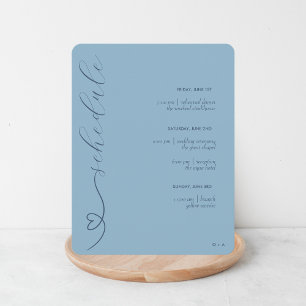 Moderne Hochzeit Zeitplan und Details Babyblau Begleitkarte