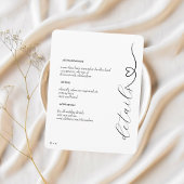 Moderne Hochzeit | Zeitplan und Details | Schwarzw Begleitkarte