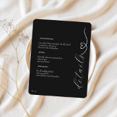 Moderne Hochzeit | Zeitplan und Details | Weiß Begleitkarte