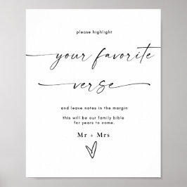 Moderne Hochzeitbibel Lieblingsunterschrift Poster
