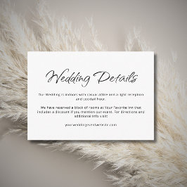 Moderne Hochzeitdetails Einfaches Boho Begleitkarte