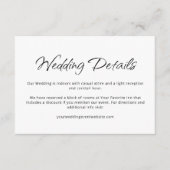 Moderne Hochzeitdetails Einfaches Boho Begleitkarte (Vorderseite)