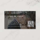 Moderne Hochzeitdetails QR-Foto Begleitkarte (Vorderseite)