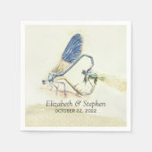 Moderne Hochzeitdrachenpaarung Liebe Herzform Serviette (Vorderseite)