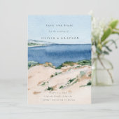 Moderne Hochzeiten am Sommerstrand Save the Date (Stehend Vorderseite)