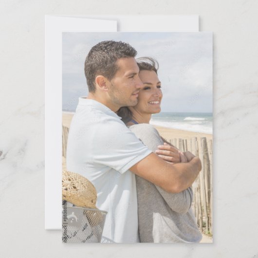 Moderne Hochzeiten am Sommerstrand Save the Date (Rückseite)