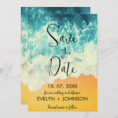Moderne Hochzeiten am Sommerstrand Save the Date (Vorne/Hinten)
