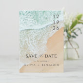 Moderne Hochzeiten am Sommerstrand Save the Date Einladung (Stehend Vorderseite)
