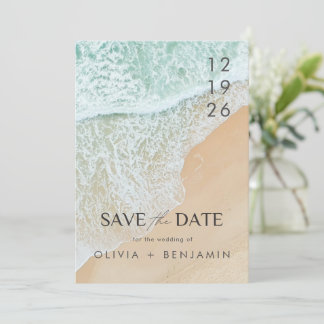 Moderne Hochzeiten am Sommerstrand Save the Date Einladung