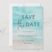 Moderne Hochzeiten am Sommerstrand Save the Date Einladung (Vorderseite)