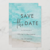 Moderne Hochzeiten am Sommerstrand Save the Date Einladung (Vorne/Hinten)