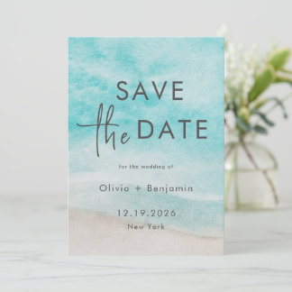 Moderne Hochzeiten am Sommerstrand Save the Date Einladung