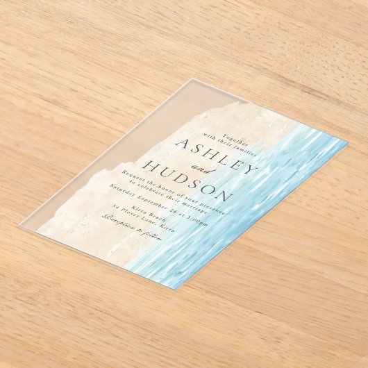 Moderne Hochzeiten am Strand von All Seasons Acryleinladungen (Ablage )