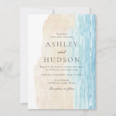 Moderne Hochzeiten am Strand von All Seasons Einladung (Vorderseite)