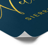 Moderne Hochzeiten Begrüßungszeichen Imitate Gold  Poster (Ecke)