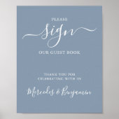 Moderne Hochzeiten Bitte unterschreiben Sie Gästeb Poster (Vorne)