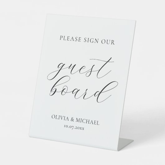 Moderne Hochzeiten bitte unterschreiben Sockelschild (Vorderseite)