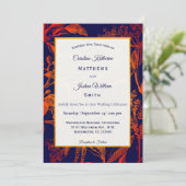 Moderne Hochzeiten der Seestreitkräfte in Orange-B Einladung (Stehend Vorderseite)