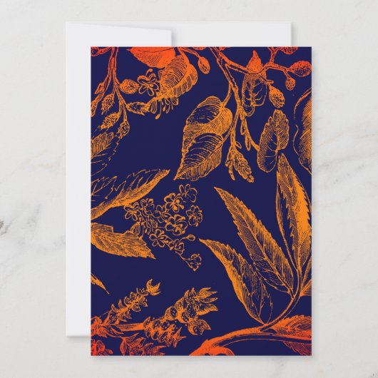 Moderne Hochzeiten der Seestreitkräfte in Orange-B Einladung (Rückseite)