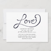 Moderne Hochzeiten - Einfach Schwarz-weiß Einladung (Vorderseite)