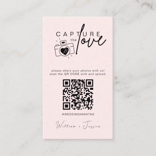 Moderne Hochzeiten erfassen den QR-Code der Liebe Begleitkarte (Vorderseite)