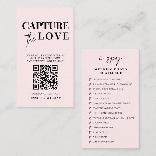 Moderne Hochzeiten erfassen den QR-Code der Liebe Begleitkarte (Vorne/Hinten)