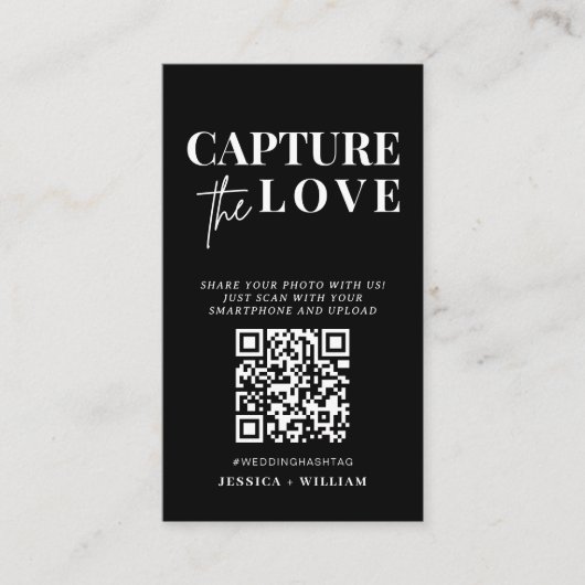Moderne Hochzeiten erfassen den QR-Code der Liebe Begleitkarte (Vorderseite)