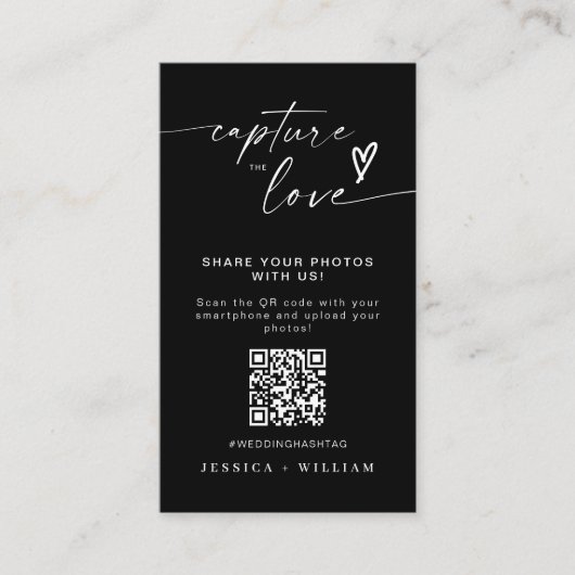 Moderne Hochzeiten erfassen den QR-Code der Liebe Begleitkarte (Vorderseite)