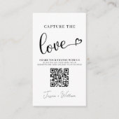 Moderne Hochzeiten erfassen den QR-Code der Liebe Begleitkarte (Vorderseite)