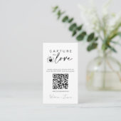 Moderne Hochzeiten erfassen den QR-Code der Liebe Begleitkarte (Stehend Vorderseite)