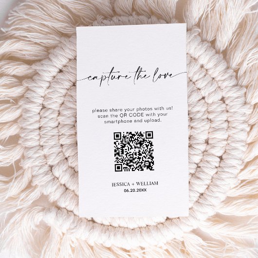 Moderne Hochzeiten erfassen den QR-Code der Liebe Begleitkarte