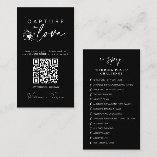 Moderne Hochzeiten erfassen den QR-Code der Liebe Begleitkarte (Vorne/Hinten)