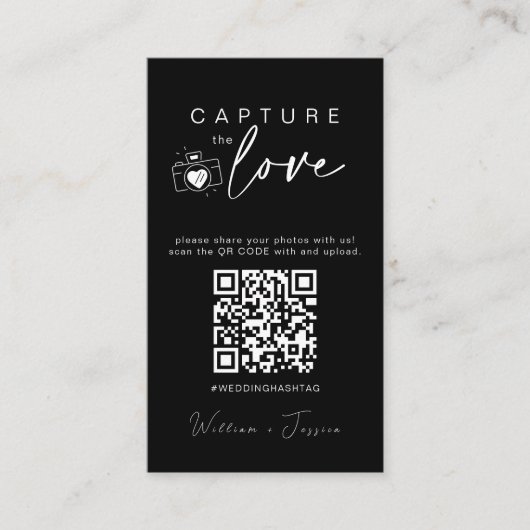 Moderne Hochzeiten erfassen den QR-Code der Liebe Begleitkarte (Vorderseite)