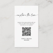 Moderne Hochzeiten erfassen den QR-Code der Liebe Begleitkarte (Vorderseite)