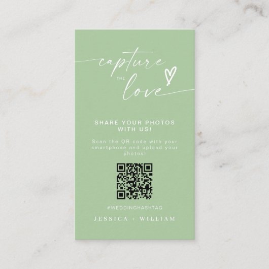Moderne Hochzeiten erfassen den QR-Code der Liebe Begleitkarte (Vorderseite)