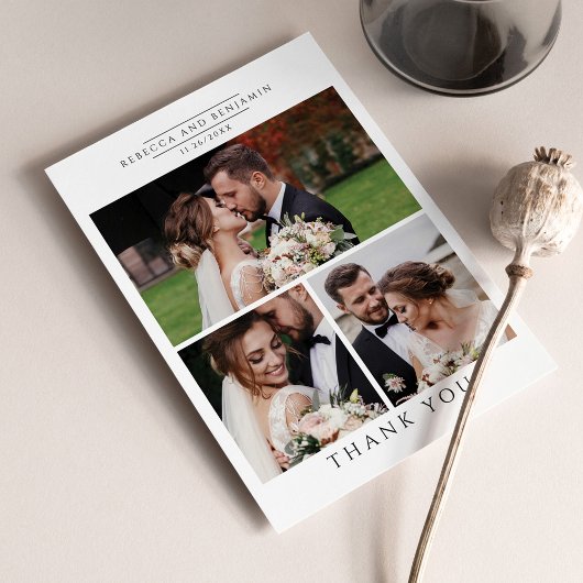 Moderne Hochzeiten Fotos handschriftlich Dankeskarte