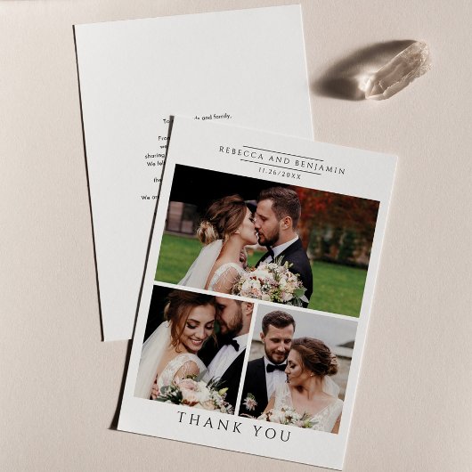 Moderne Hochzeiten Fotos handschriftlich Dankeskarte