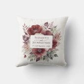 Moderne Hochzeiten im Burgund mit floralen Wasserf Kissen (Rückseite)