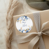 Moderne Hochzeiten in Blau und Gold Runder Aufkleber