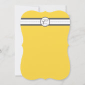 Moderne Hochzeiten in Gelb und Grau laden ein Einladung (Rückseite)