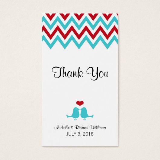 Moderne Hochzeiten in Red and Aqua Zickzack & Love (Vorderseite)