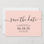 Moderne Hochzeiten in Rosa speichern die Datumskar Save The Date (Vorderseite)