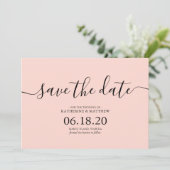Moderne Hochzeiten in Rosa speichern die Datumskar Save The Date (Stehend Vorderseite)