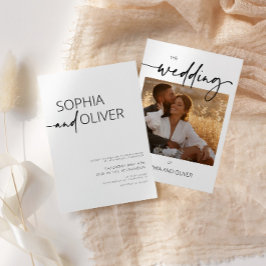 Moderne Hochzeiten in Schwarz und Weiß-Foto Einladung